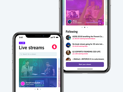 Twitch iOS app concept by Stefan Mansson on Dribbble