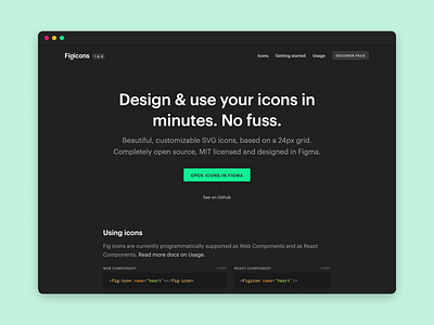 [WIP] Figicons landing page exploration