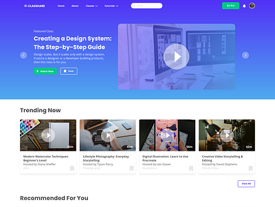 Web Design - Video Streaming Experience homepage landing layout streaming ui video web web design website website concept