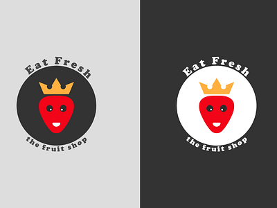 eat fresh fruit shop logo - strawberry mascot app logo graphic design logo logo design mascot mascot logo minimalist modern logo