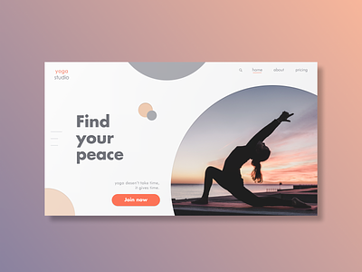 yoga studio web design landing page