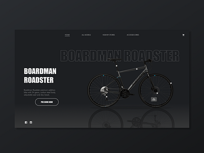boardman roadster cycle landing page design