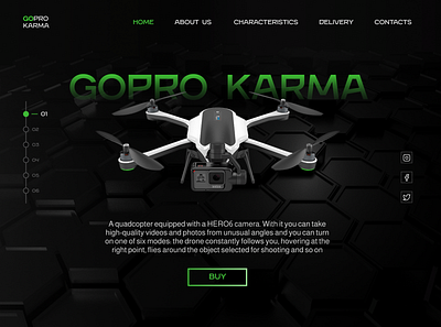 GoPro landing page home screen design drone figma ui uiux web design