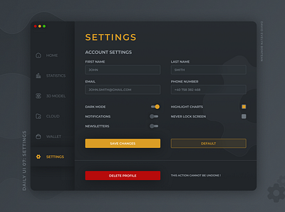 Daily UI 7: Settings daily ui figma product design settings ui ui design