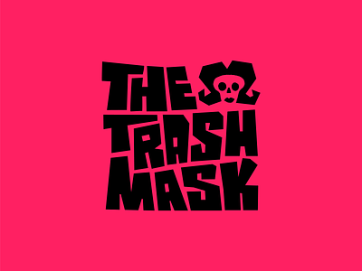 The Trash Mask v2 branding hair logo makeup mask skull trash type typography