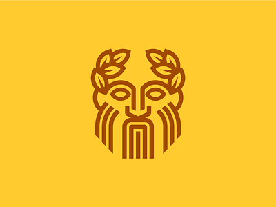 Zuus Logo beard branding cannabis design face logo mythology person zeus