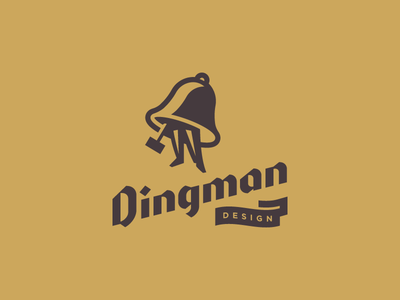 Marca personal blackletter dingman persona hombre martillo ding bell tipografía logo