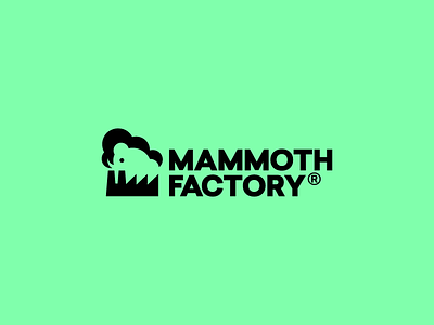 Mammoth Factory Logo cloud design factory logo mammoth negative web