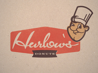 Harlow's Donuts donuts logo retro typography