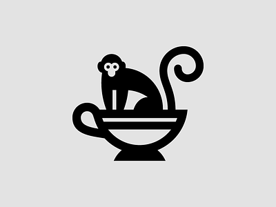Revel Logo v1 cup logo monkey tea tea cup