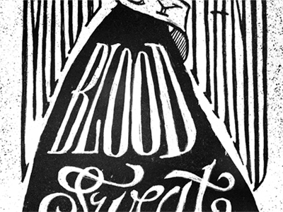 Blood, Sweat & Ink black white hand drawn shirt type typography