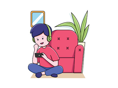 Character design - a Gamer. aktivity boy character game gamer gamers home illustration man