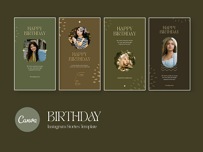 Birthday Greeting Instagram Post Template abstract design feminine geometric instagram marketing minimalist post promotion simple social media story template