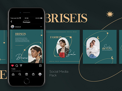 BRISEIS - Social Media Template Pack branding canva design elegant graphic design instagram logo lxury marketing post social media story