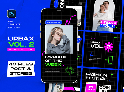 Urbax Vol.2 - Instagram Pack Template design graphic design instagram marketing post sale social media story template urban urbax
