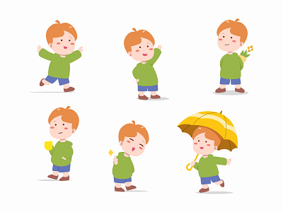 Cute Boy Illustration cartoon character chibi cute graphic illlustration landing page ui