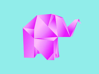 Origami Elephant Logo animal app blue branding colors design icon logo texture ui vector web