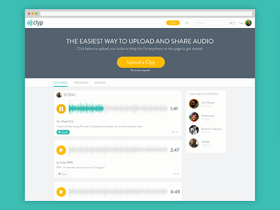Introducing Clyp 2.0 audio branding clyp music sound ui web