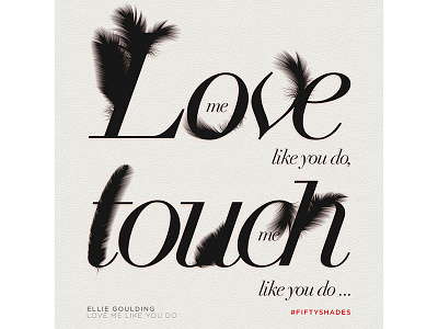 Social Graphic for Fifty Shades of Grey design feathers fifty shades of grey lyrics music typography