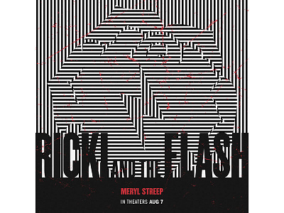 Shareable for Ricki and the Flash black and white gig poster monochrome ombro cinema social