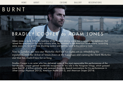 Burnt entertainment film movie web web design website