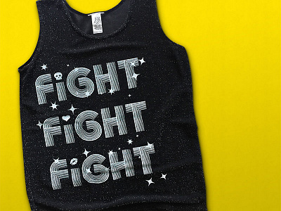 FIGHT FIGHT FIGHT girl power screen print screen printing t shirt