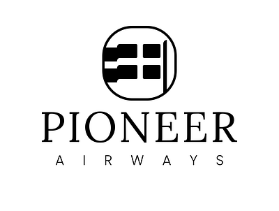 Pioneer Airways branding design illustration logo