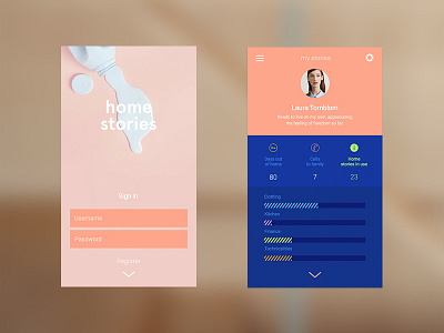 Home Stories app clear concept flat home minimal new simple ui ux visual