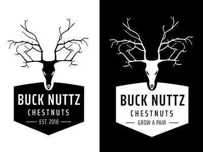 Logo + Branding - Buck Nuttz Chestnuts blackandwhite branding design logo logodesign santagaj trinamic digital vector