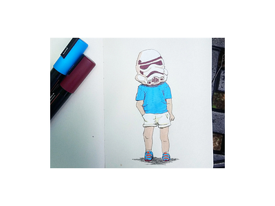 Mini Stormtrooper hand illustrated illustration paint pens posca posca pens sketchbook star wars stormtrooper