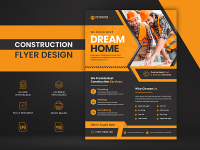 Construction Flyer by Graphic Fill on Dribbble