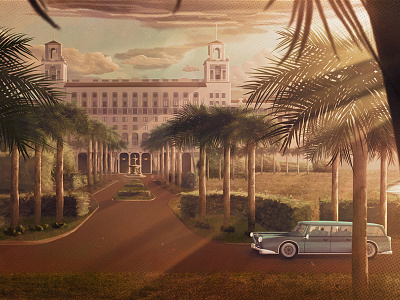 Digital Painting and Vector Design Frame 01 breakers golf resort classic car design frame digital painting florida illustrator matte painting motion design motion graphics photoshop shading style frame