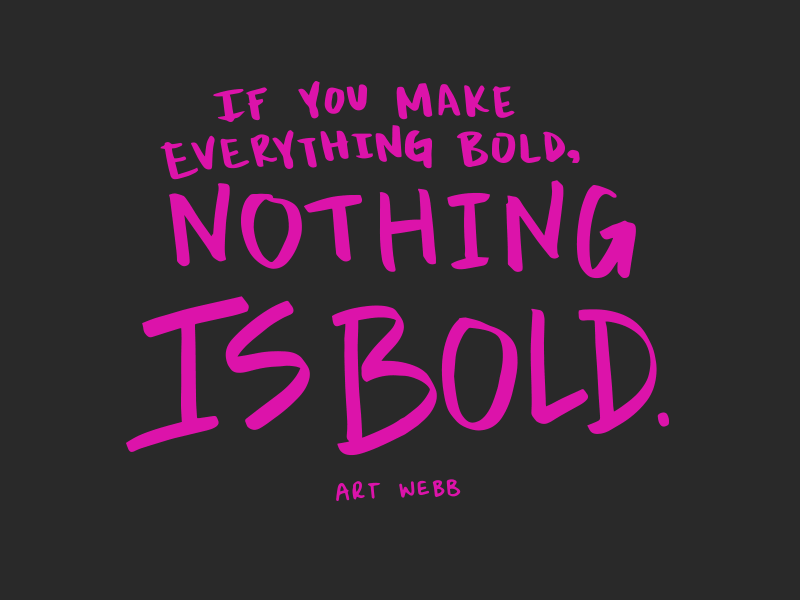 Bold or Die animation pink quote words