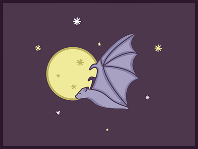 Bat bat moon night plum stars