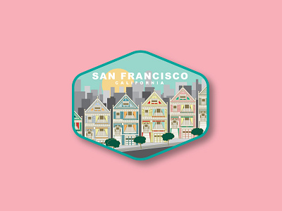 San Fran badge logo california illistration sanfrancisco