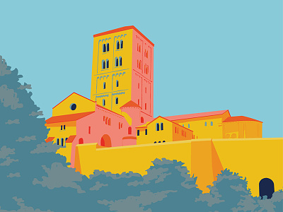 The Cloisters cloisters golden hour illustrator museums poster series