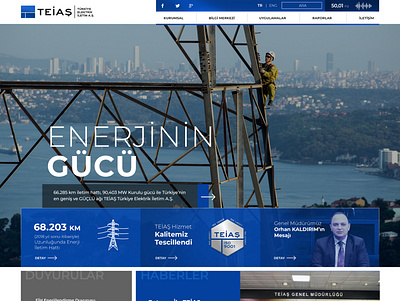TEİAŞ Website Ui electricity energy power power line teias web design website website design