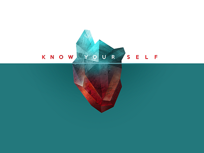 KNOW YOURSELF blue design heart iceberg illustration illustrator know knowyourtypeface red self tshirt yourself