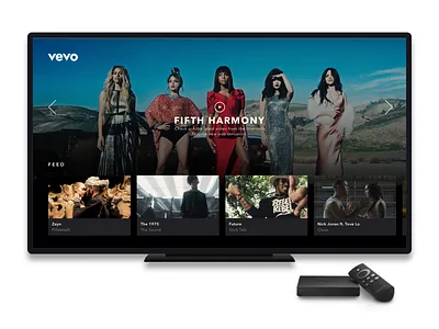 Vevo on Fire Tv 10ft amazon app design html5 interface music tv tv ui ui vevo web