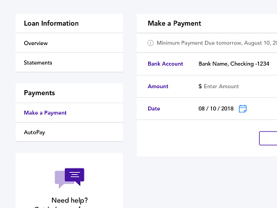 Online Loan Payment interface loan overview ui web