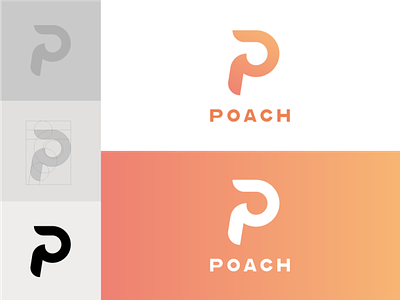 Poach Logo 3d app logo brand logo branding clean color design drawing graphic design graphidesign illustration illustrator letter line logo logo design photoshop simple typography vector