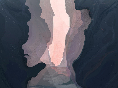 Lurking Lights caves darkness design graphic design illustration landscape light narrative vectors