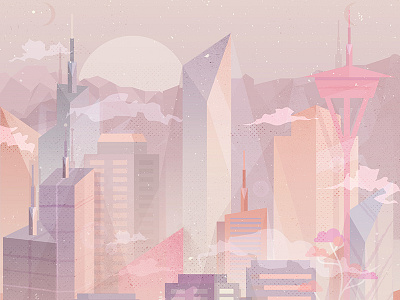 City Of Fantasy buildings city cityscape design digital art futuristic graphic design illustration landscape vectors