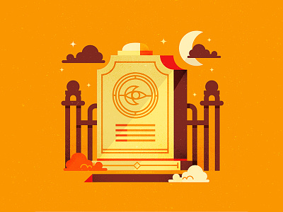 Grave Sent cemetary graphic design grave graveyard halloween holiday horror illustration night scary spooky vectors