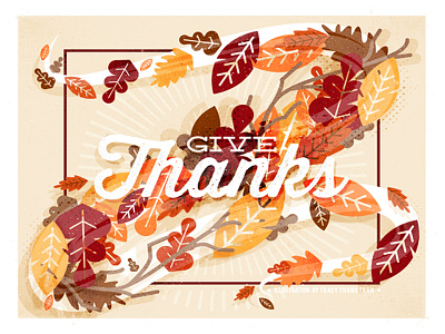 Give Thanks autumn fall graphic design happy thanksgiving holiday iconography illustration leaves thanksgiving vectors