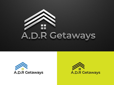 ADR Getaways Logo abstract logo branding design graphic design home logo illustration logo real estate logo typography vector