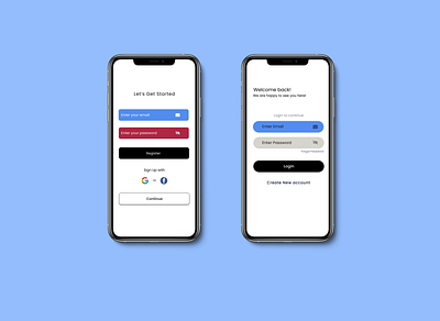Register & Login Mobile UI design ui