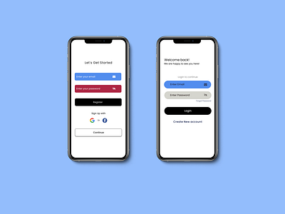 Register & Login Mobile UI