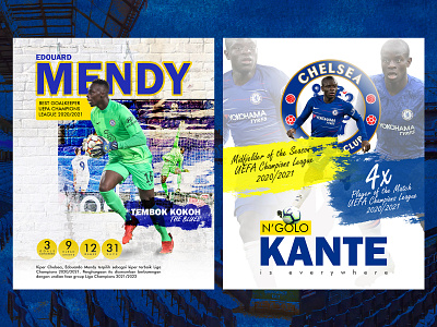 Poster - Chelsea Players UEFA Champions League Series blue branding chelsea design graphic design layout poster