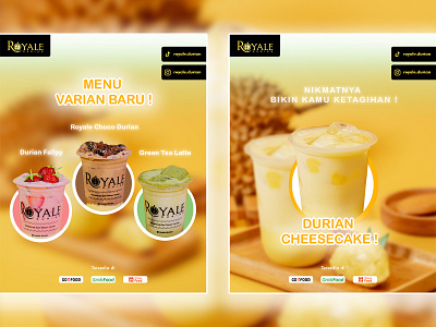 Instagram Post - Royale Durian branding design drink food fruit graphic design instagram layout yellow